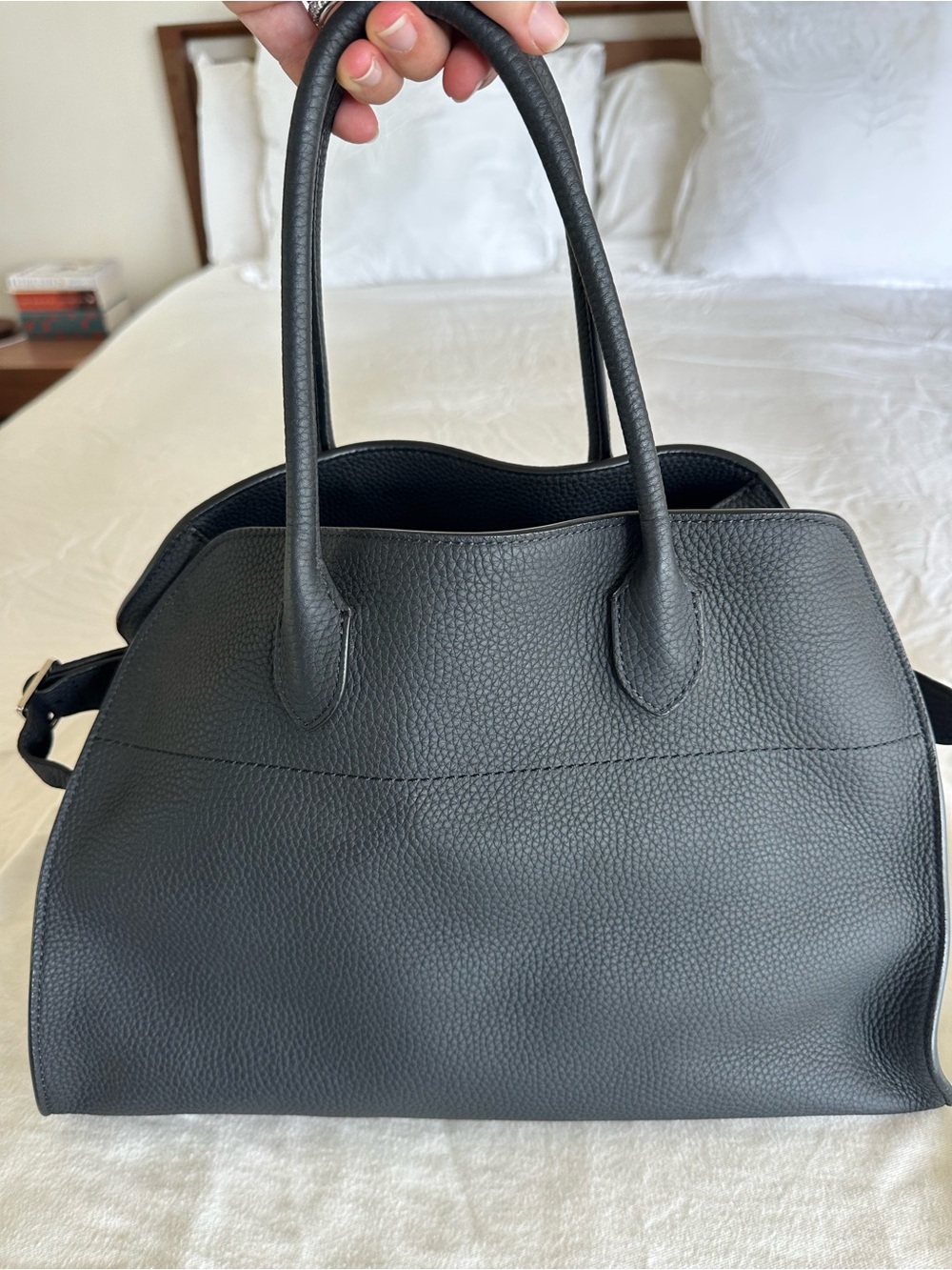 The Row soft Margaux 15 matte grained calfskin